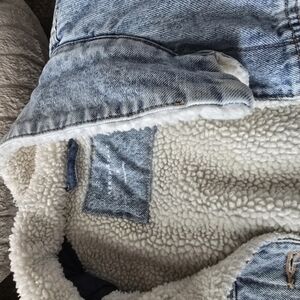 Aeropostale Blue Jean Jacket with Cozy Sherpa Lining